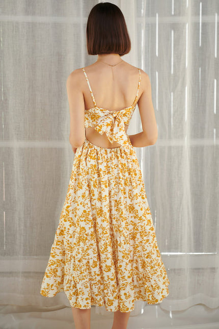 Robe Trapèze Jaune Florale - gallery 3