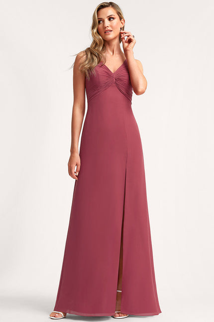 Robe Trapèze Longue Beige Élégante
