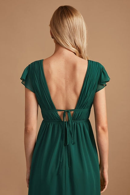 Robe Trapèze Longue Beige Élégante - gallery 7