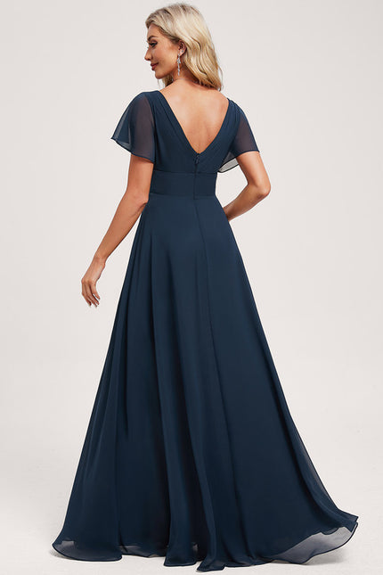 Robe Trapèze Longue Beige Élégante - gallery 4