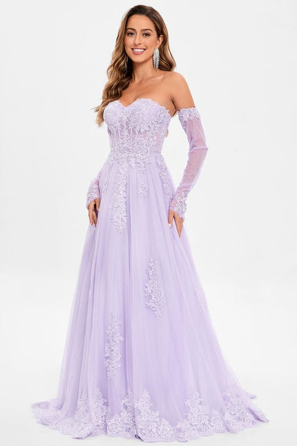 Robe Trapèze Lavande Élégante - gallery 5