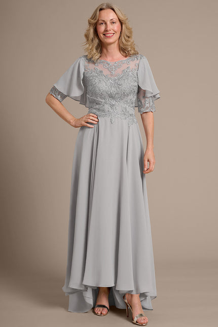 Robe Trapèze Élégance Grise Lumineuse - gallery 5