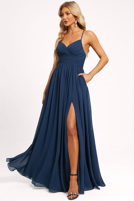 Robe Trapèze Longue Beige Élégante - gallery 6