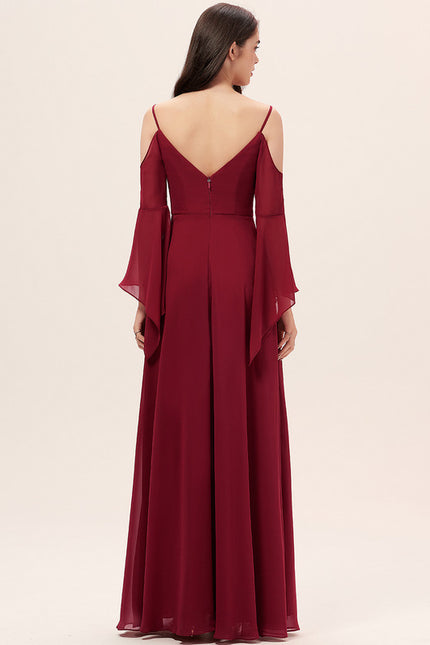 Robe Trapèze Longue Beige Élégante - gallery 1