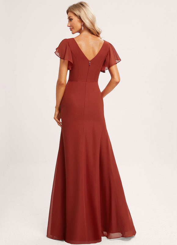 Robe Trapèze Mousseline Fendue - gallery 3