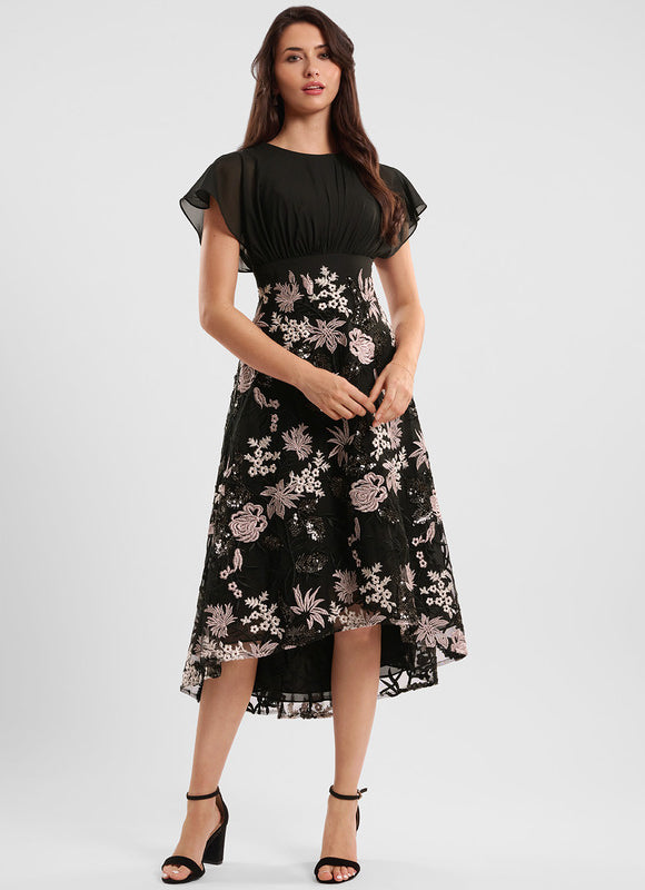 Robe Trapèze Élégance Florale - gallery 2