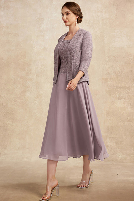 Robe Trapèze Lilas Élégant - gallery 2