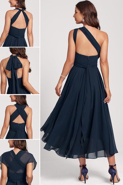 Robe Trapèze Mousseline Émeraude - gallery 1