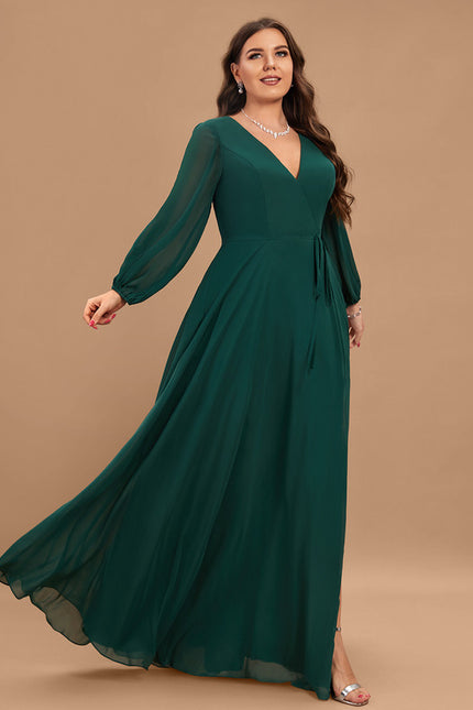 Robe Trapèze Longue Beige Élégante - gallery 6