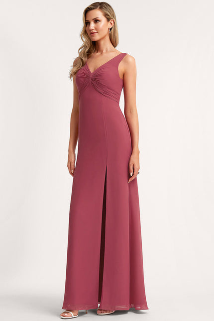 Robe Trapèze Longue Beige Élégante - gallery 2