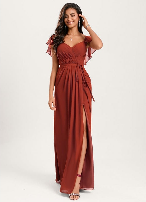 Robe Trapèze Mousseline Fendue - gallery 3