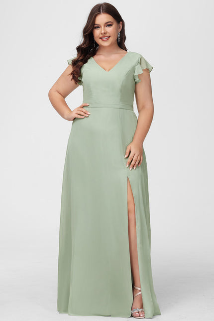 Robe Trapèze Longue Beige Élégante - gallery 6
