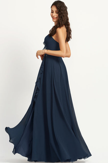 Robe Trapèze Longue Beige Élégante - gallery 3