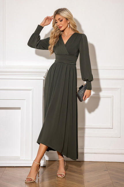 Robe Trapèze Maxi Asymétrique Sage - gallery 3