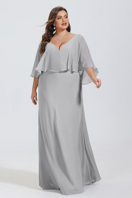 Robe Trapèze Gris Flottant - gallery 8