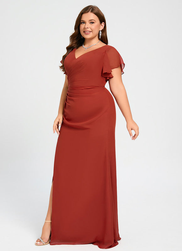 Robe Trapèze Mousseline Fendue - gallery 5