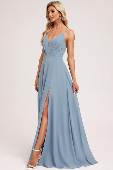 Robe Trapèze Longue Beige Élégante - gallery 4