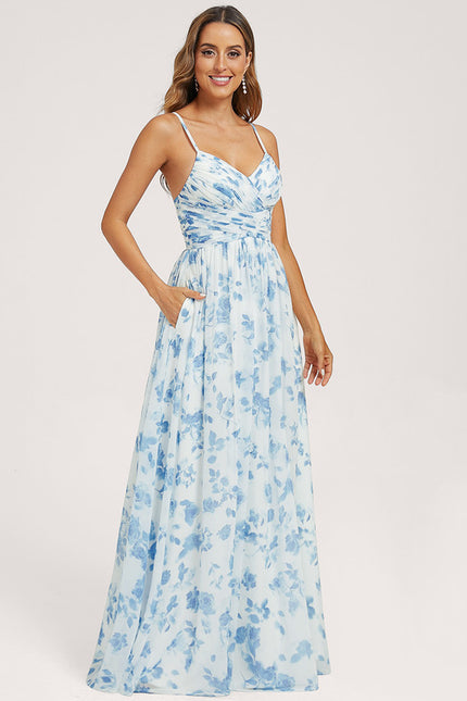 Robe Trapèze Longue Beige Élégante - gallery 2