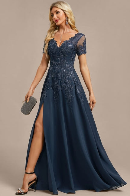Robe Trapèze Marine Éclatante - gallery 3