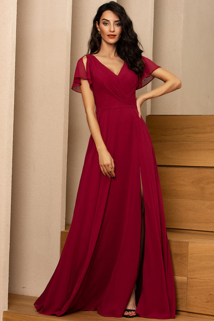 Robe Trapèze Longue Beige Élégante - gallery 2
