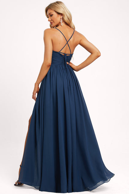 Robe Trapèze Longue Beige Élégante - gallery 2