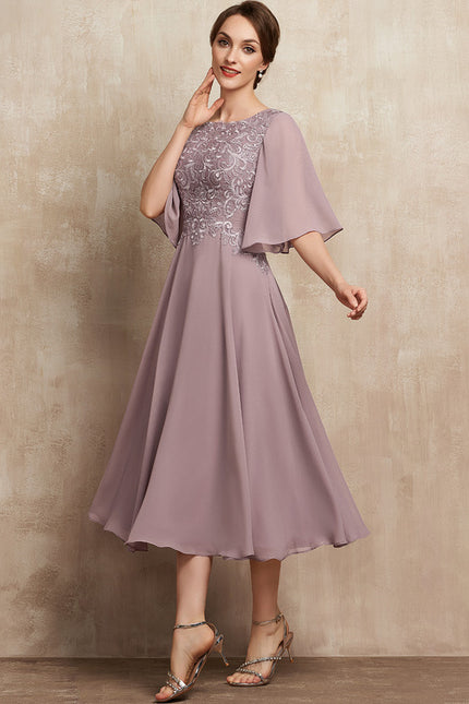 Robe Trapèze Lilas Élégant - gallery 4