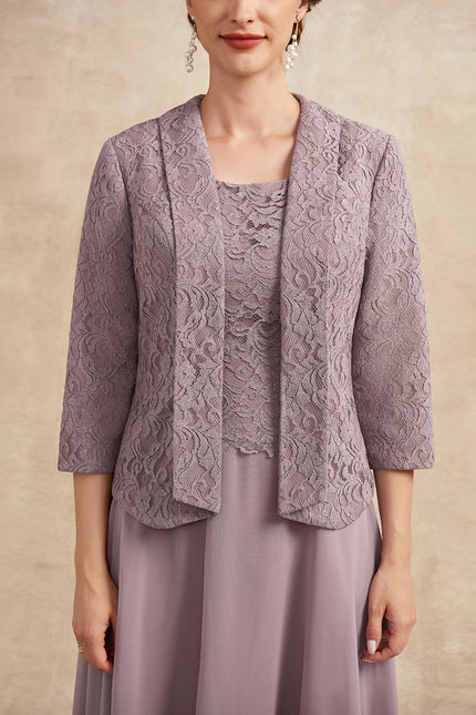 Robe Trapèze Lilas Élégant - gallery 1