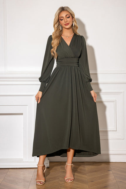 Robe Trapèze Maxi Asymétrique Sage - gallery 2