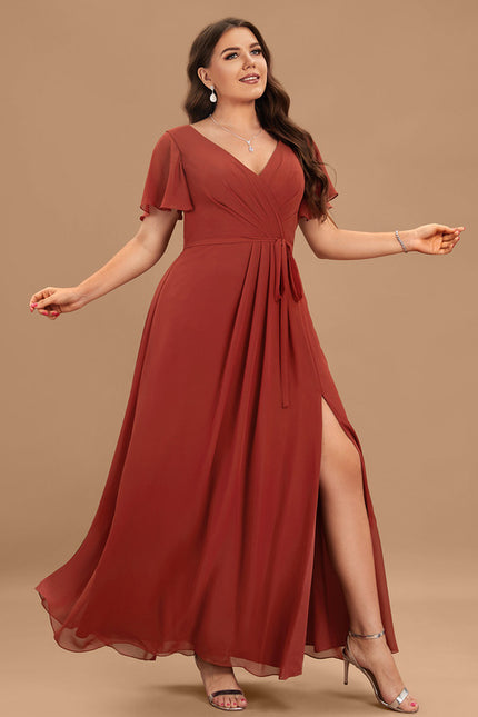 Robe Trapèze Longue Beige Élégante - gallery 6
