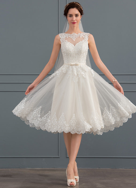 Robe Trapèze Ivoire Dentelle Satin Tulle - gallery 6