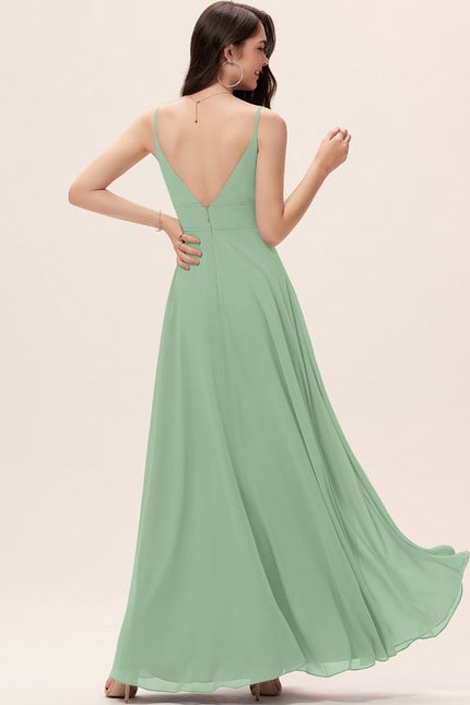 Robe Trapèze Longue Beige Élégante - gallery 1