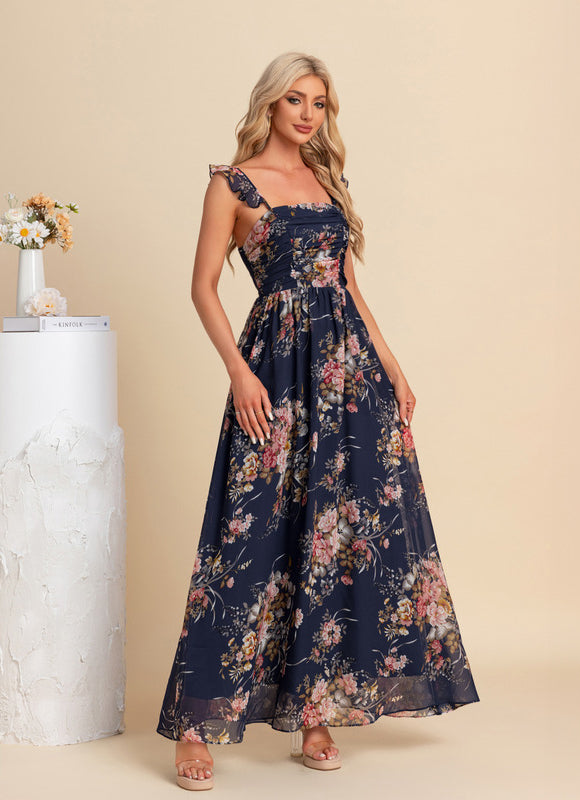 Robe Trapèze Nuit Florale Évasée - gallery 5