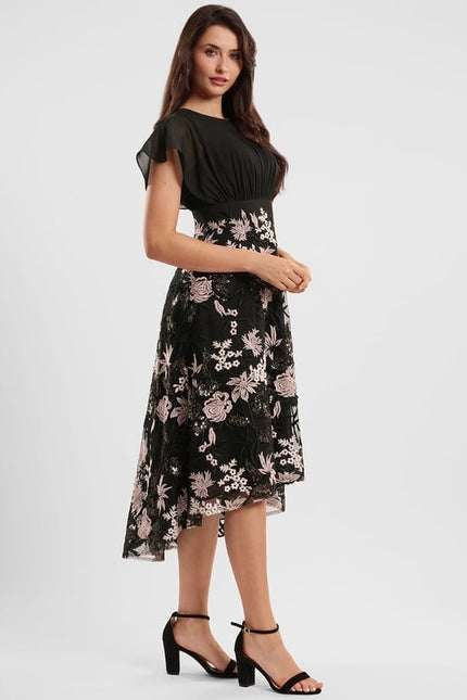 Robe Trapèze Élégance Florale - gallery 1