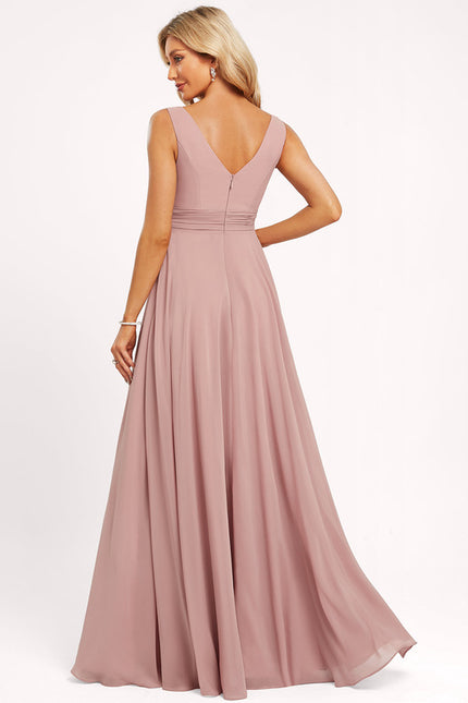 Robe Trapèze Longue Beige Élégante - gallery 5