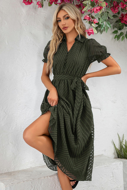 Robe Trapèze Marine Texturée - gallery 9