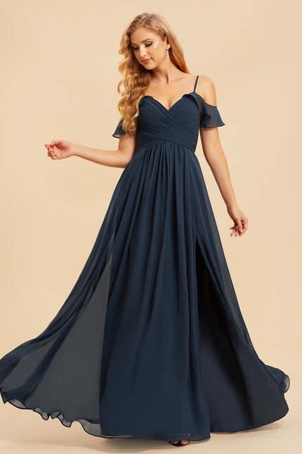 Robe Trapèze Longue Beige Élégante - gallery 2