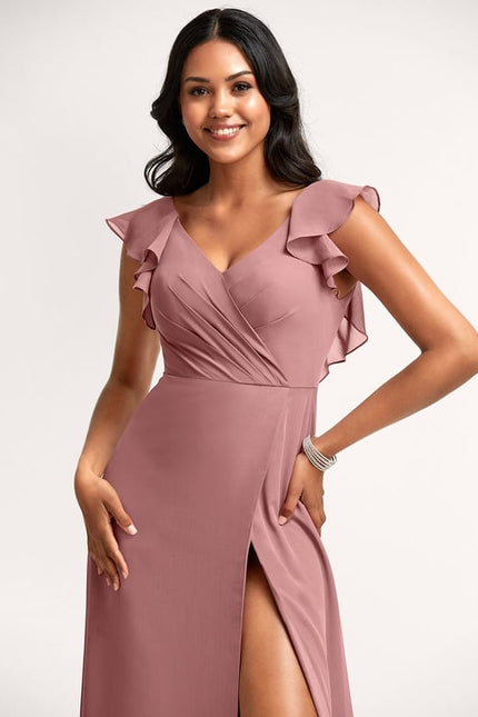 Robe Trapèze Mousseline Fendue - gallery 3