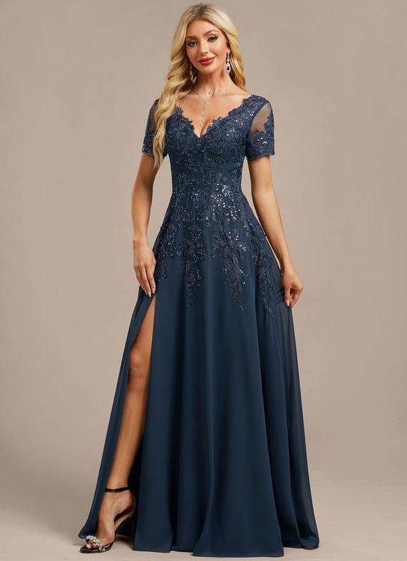 Robe Trapèze Marine Éclatante - gallery 5