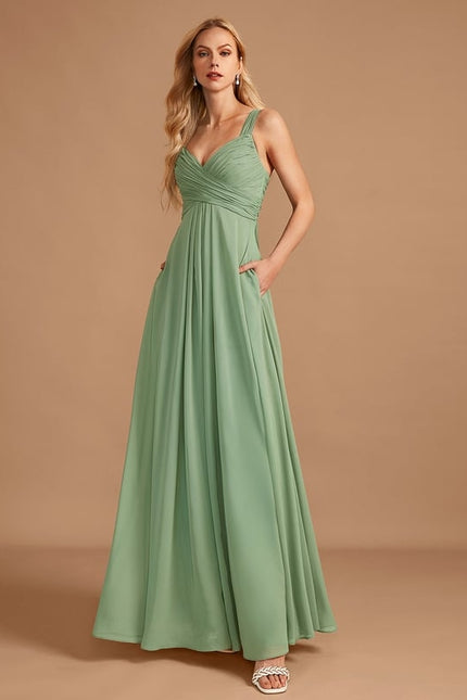 Robe Trapèze Mousseline Fendue - gallery 1