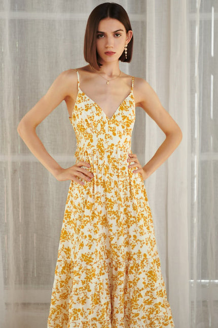 Robe Trapèze Jaune Florale - gallery 4