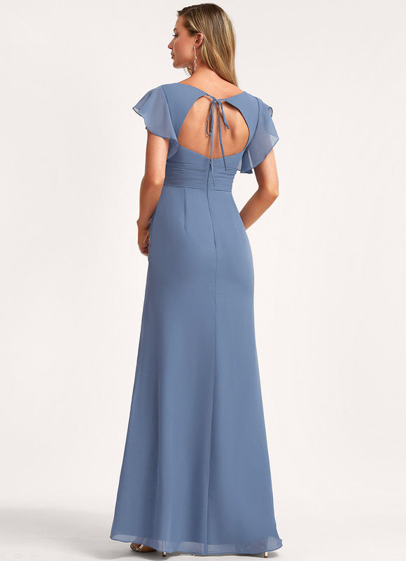 Robe Trapèze Mousseline Fendue - gallery 5