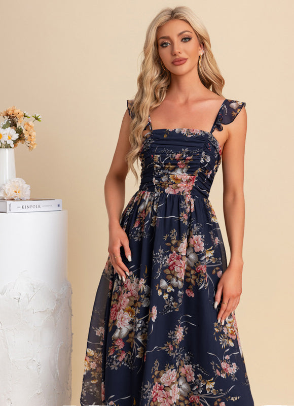 Robe Trapèze Nuit Florale Évasée - gallery 2