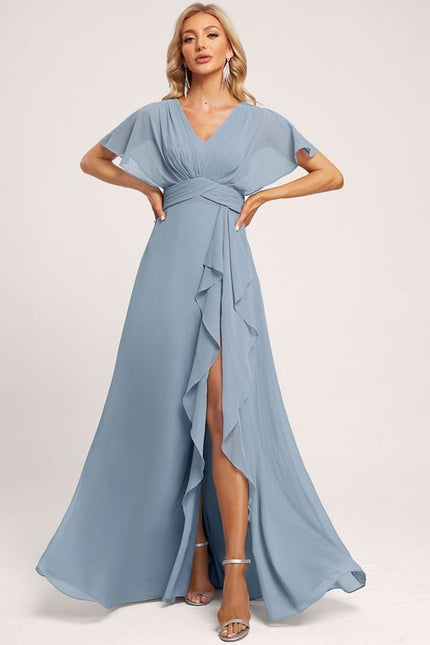 Robe Trapèze Mousseline Fendue - gallery 5