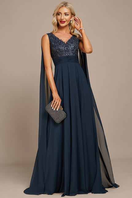 Robe Trapèze Marine Éclatante - gallery 2