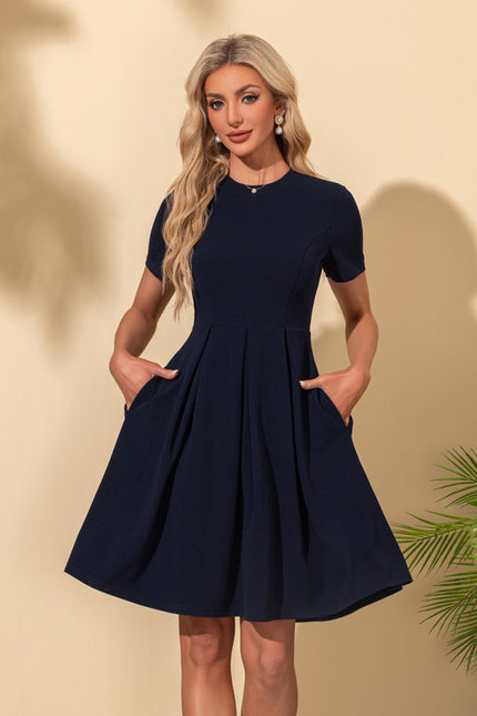 Robe Trapèze Midi Marine