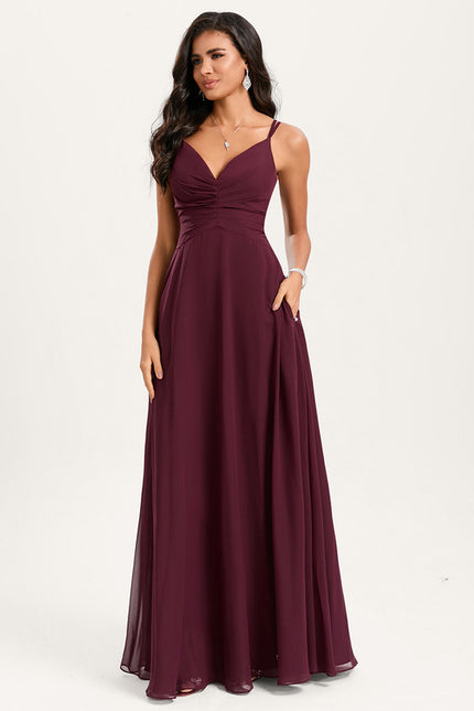 Robe Trapèze Longue Beige Élégante - gallery 1