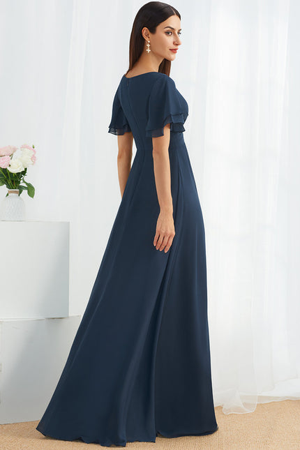 Robe Trapèze Longue Beige Élégante - gallery 4