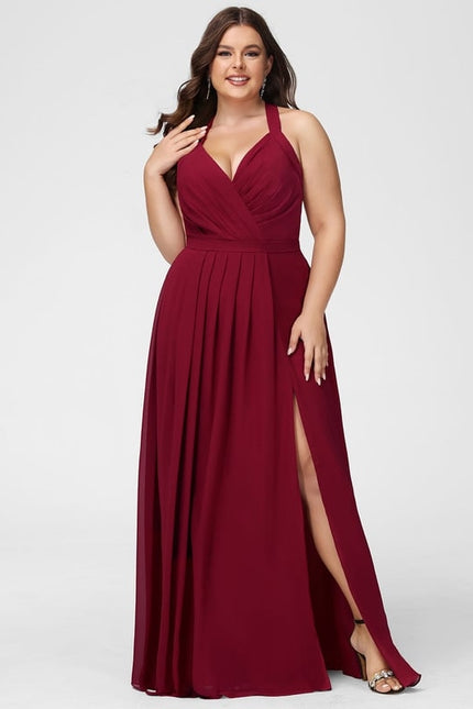 Robe Trapèze Longue Beige Élégante - gallery 8