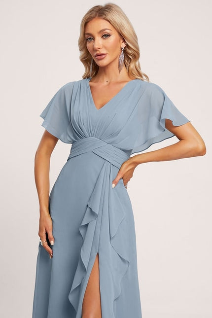 Robe Trapèze Mousseline Fendue - gallery 2