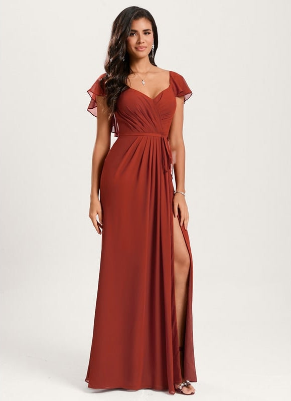 Robe Trapèze Mousseline Fendue - gallery 4